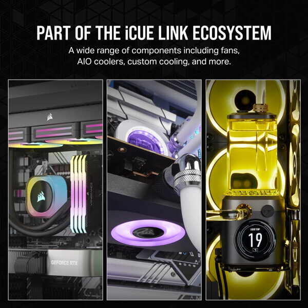 Corsair iCUE Link QX120 RGB 120mm PWM Triple Pack Cabinet Fan